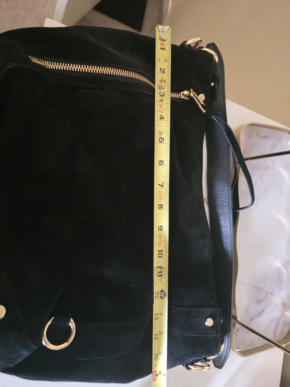 Rebecca Minkoff Suede Hobo in Tan with Dark Trim